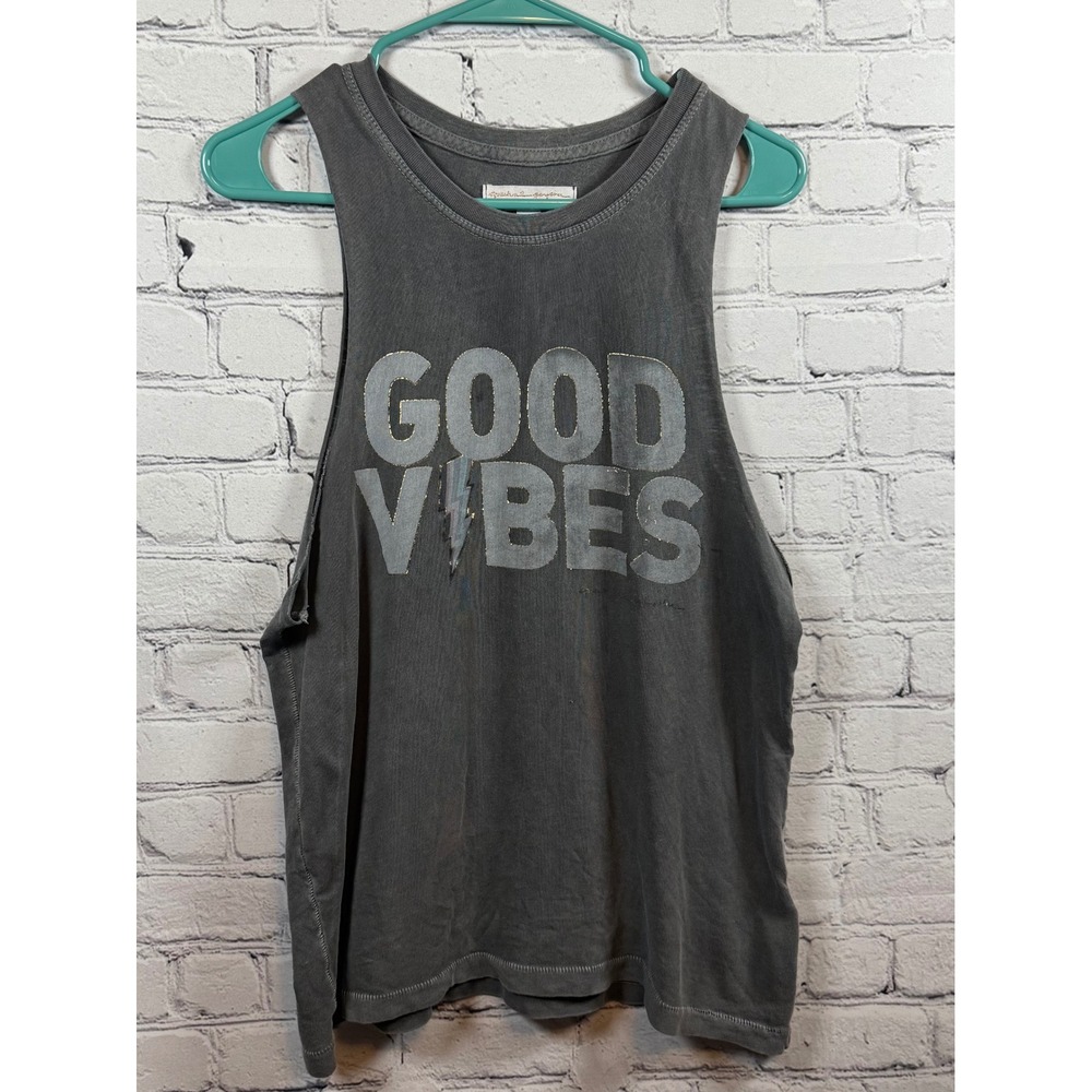 Spiritual Gangster Good Vibes Tank Top Sleeveless Gray Casual‎ XS